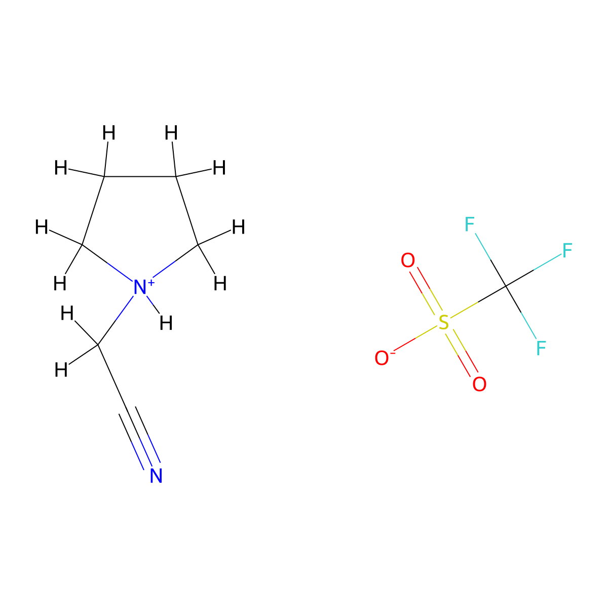Trifluoromethanesulfonic acid--(pyrrolidin-1-yl)acetonitrile (1/1) molecular structure, CAS 573987-48-1