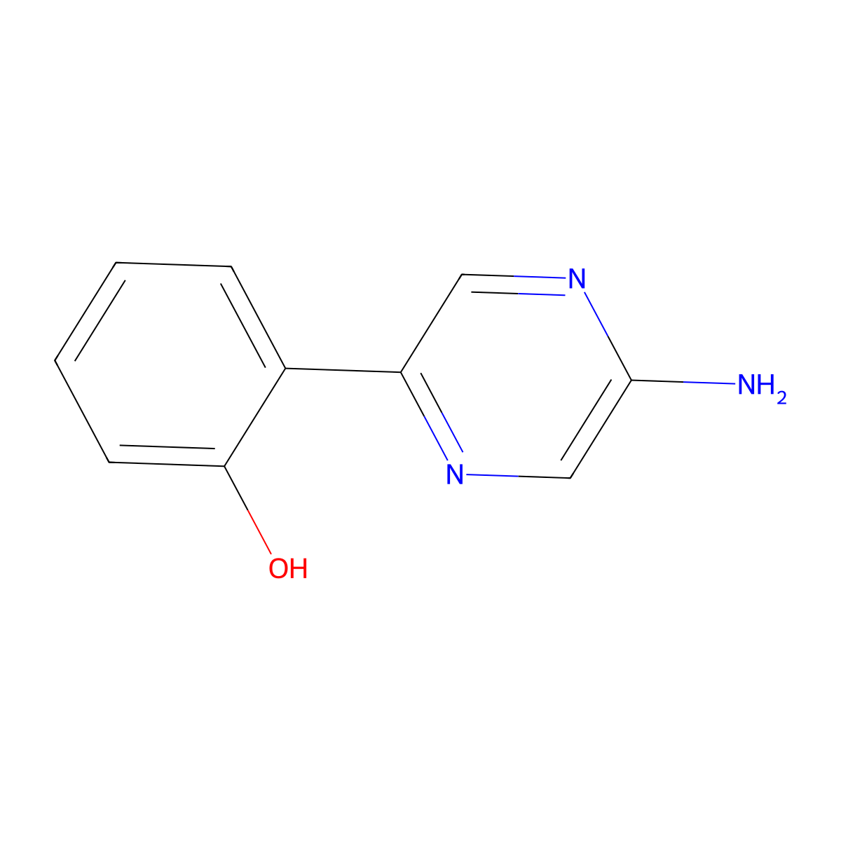 2-(5-Aminopyrazin-2-yl)phenol molecular structure, CAS 573988-47-3