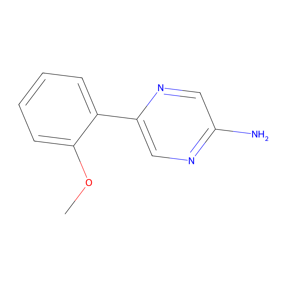 5-(2-Methoxyphenyl)pyrazin-2-amine molecular structure, CAS 573988-55-3