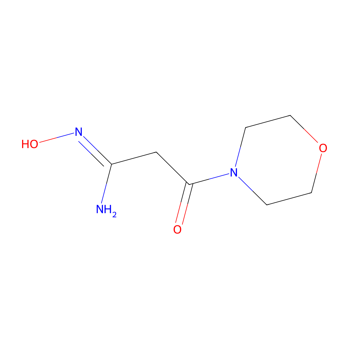 N'-hydroxy-3-(morpholin-4-yl)-3-oxopropanimidamide molecular structure, CAS 57399-54-9
