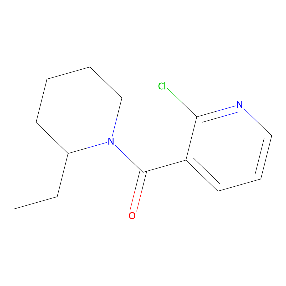 (2-Chloropyridin-3-yl)(2-ethylpiperidin-1-yl)methanone molecular structure, CAS 573993-66-5