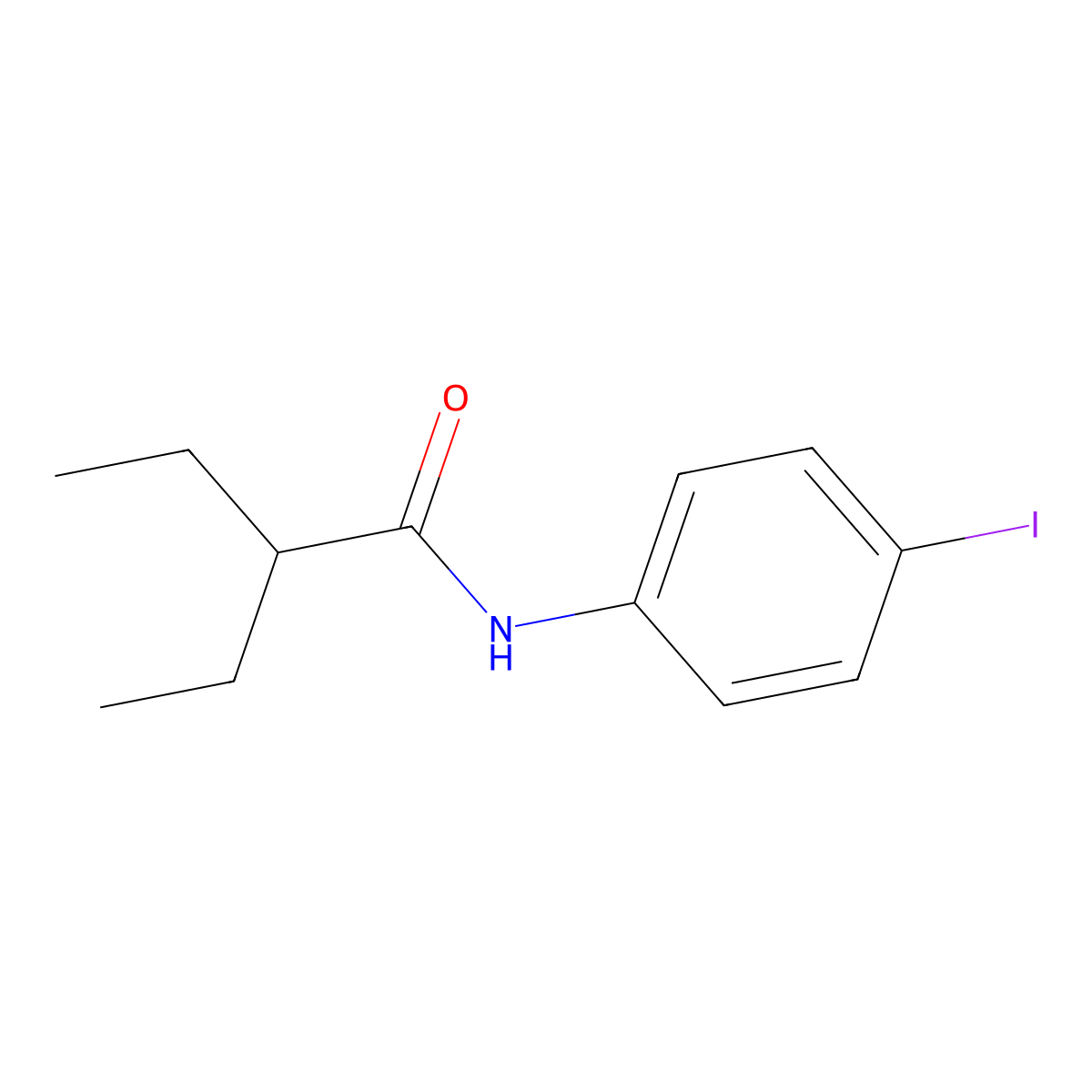 2-ethyl-N-(4-iodophenyl)butanamide molecular structure, CAS 573993-84-7