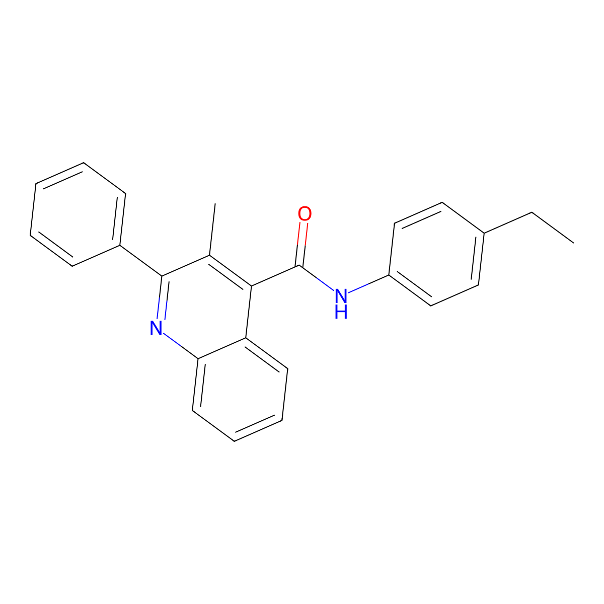 N-(4-ethylphenyl)-3-methyl-2-phenylquinoline-4-carboxamide molecular structure, CAS 573994-16-8