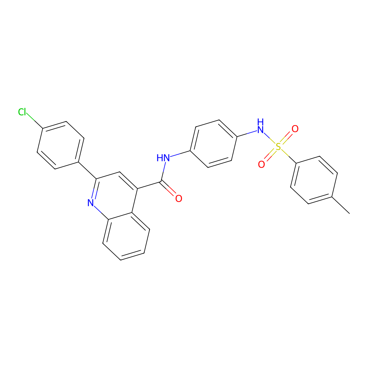 2-(4-chlorophenyl)-N-[4-[(4-methylphenyl)sulfonylamino]phenyl]quinoline-4-carboxamide molecular structure, CAS 573995-12-7