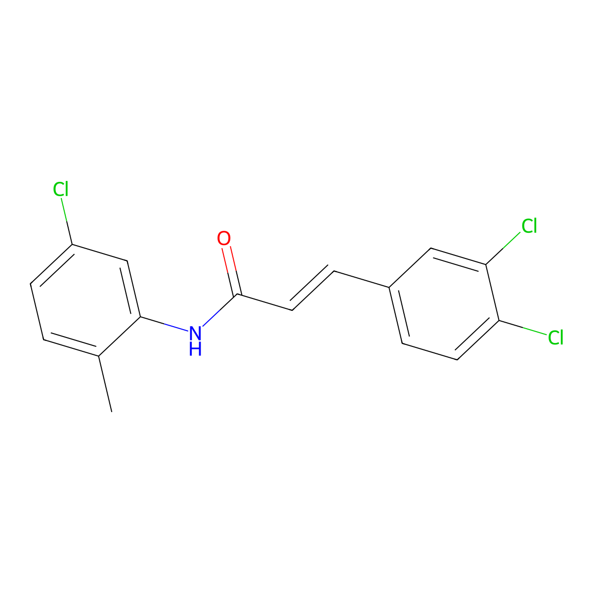 N-(5-chloro-2-methylphenyl)-3-(3,4-dichlorophenyl)prop-2-enamide molecular structure, CAS 573995-55-8