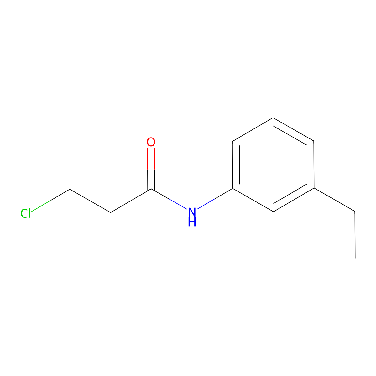 3-chloro-N-(3-ethylphenyl)propanamide molecular structure, CAS 573997-99-6