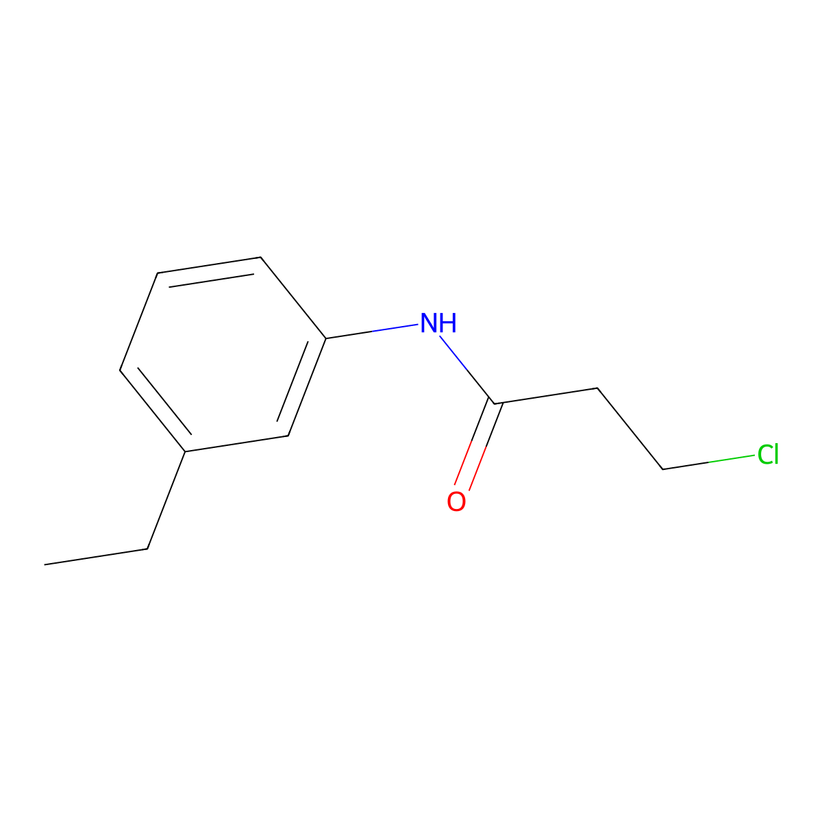 3-chloro-N-(3-ethylphenyl)propanamide molecular structure, CAS 573997-99-6