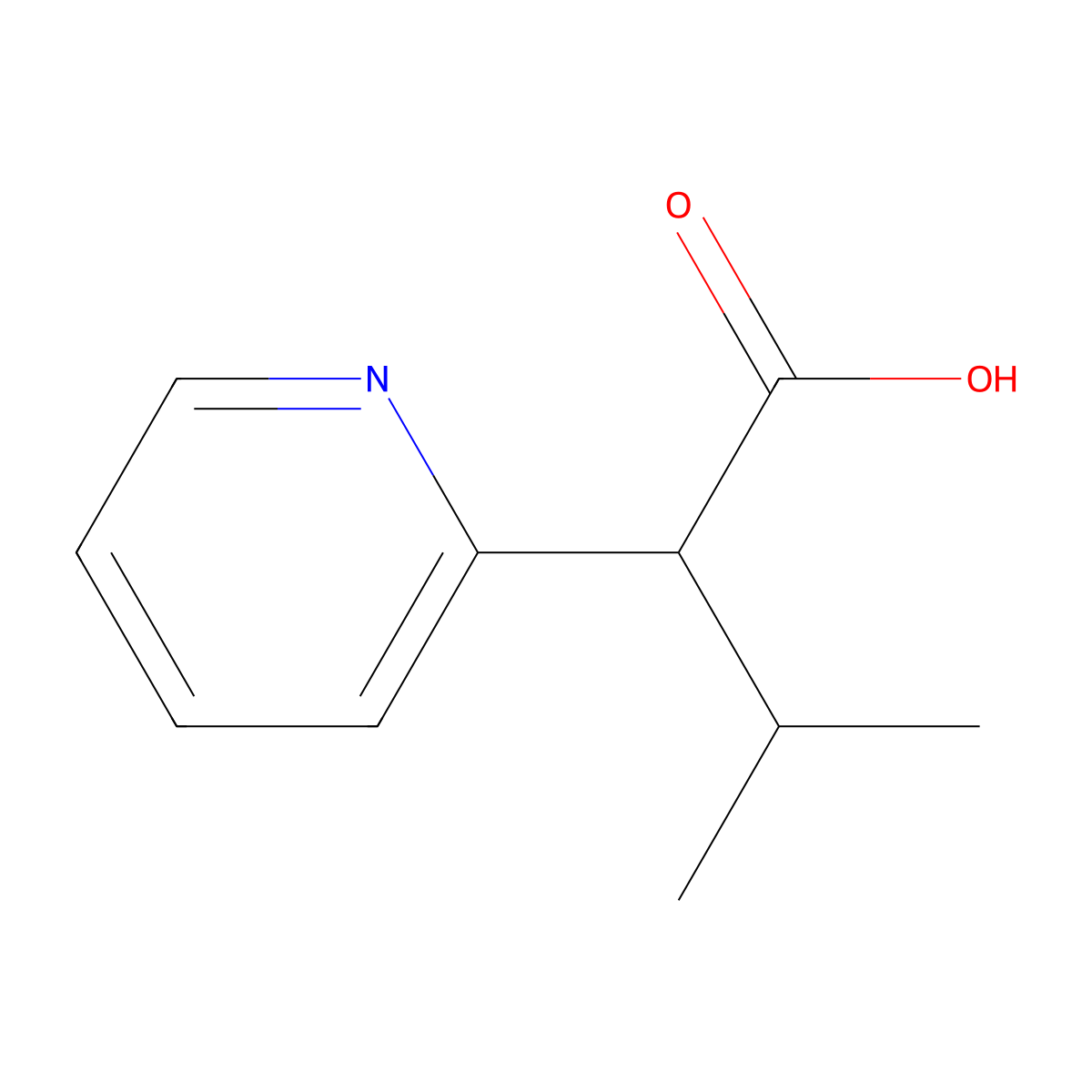 3-Methyl-2-(pyridin-2-yl)butanoic acid molecular structure, CAS 573999-02-7