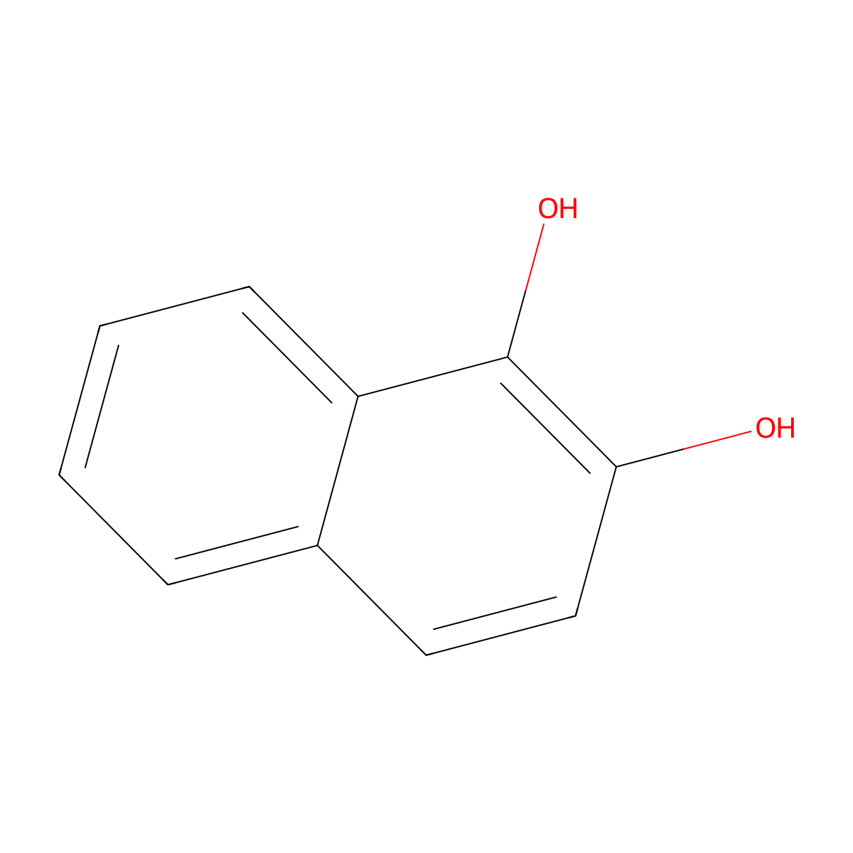 1,2-Dihydroxynaphthalene molecular structure, CAS 574-00-5
