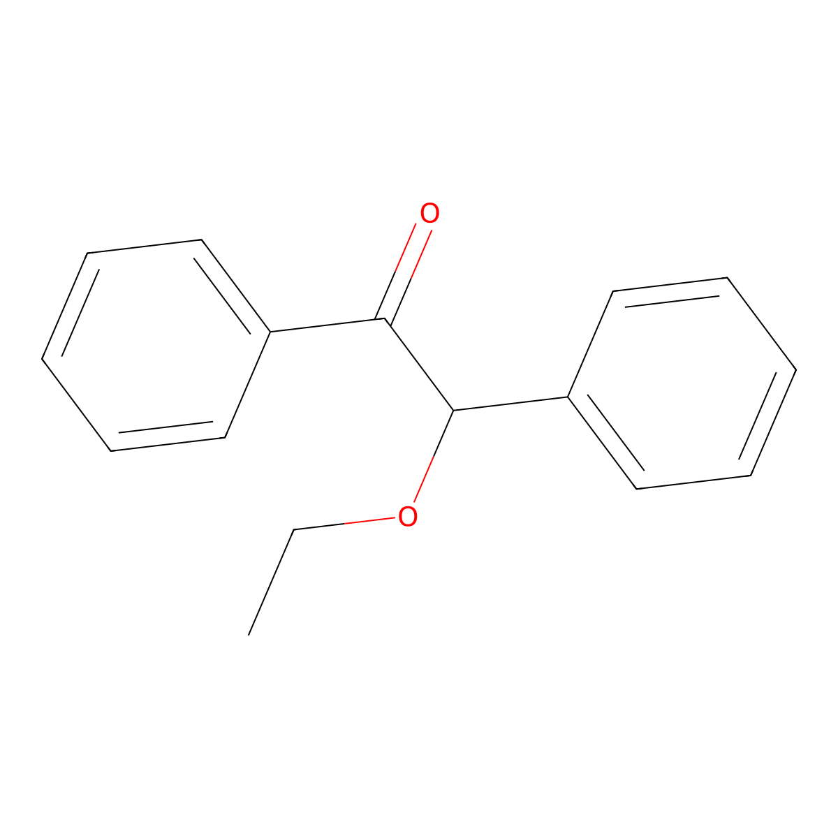 Benzoin ethyl ether molecular structure, CAS 574-09-4
