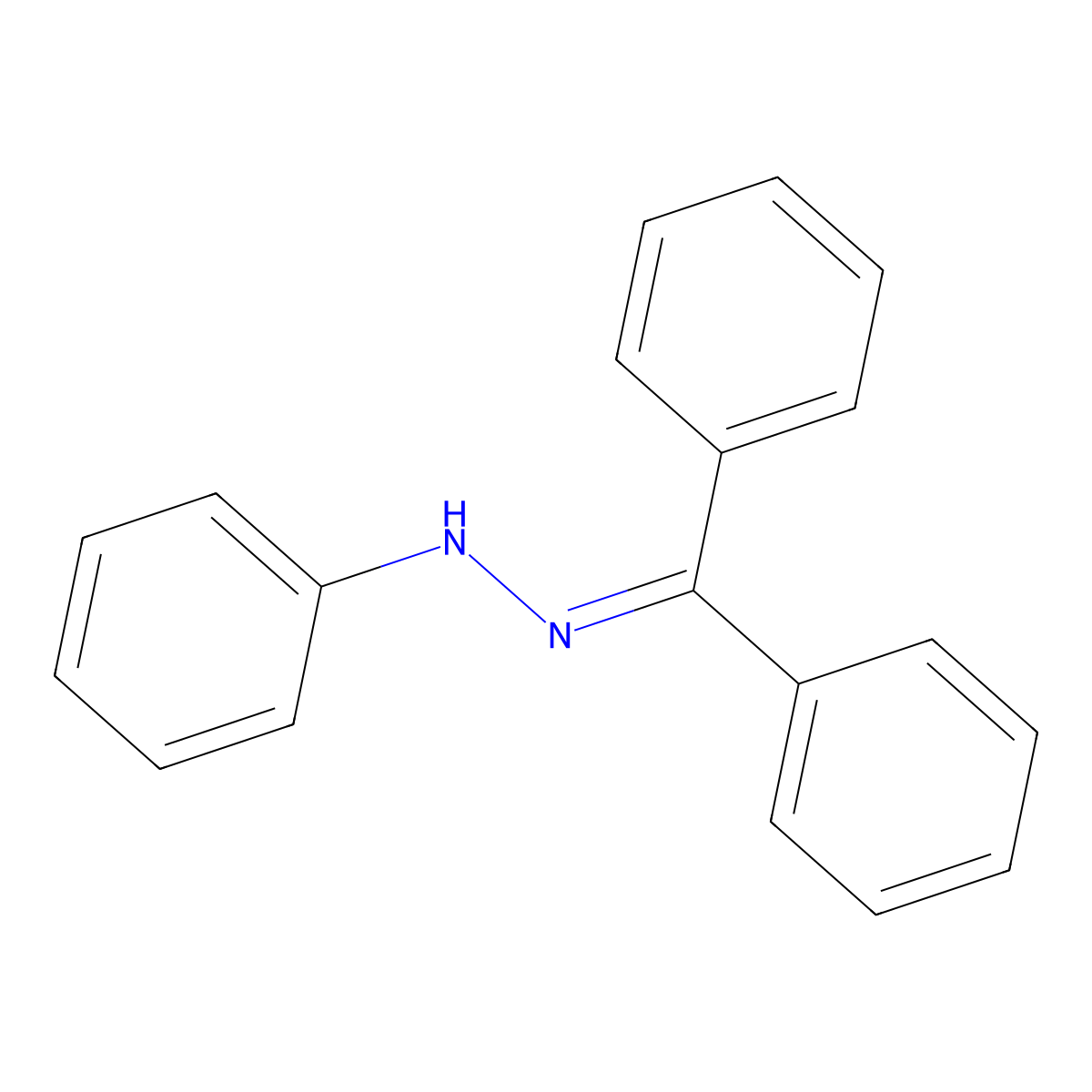 Benzophenone phenylhydrazone molecular structure, CAS 574-61-8