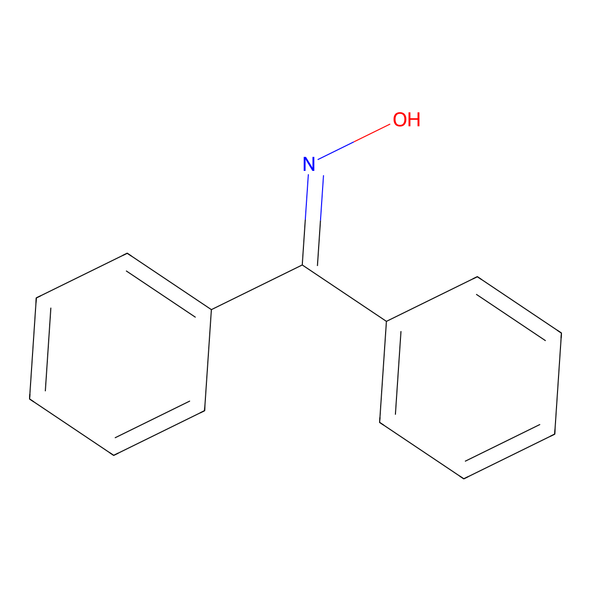 Benzophenone oxime molecular structure, CAS 574-66-3