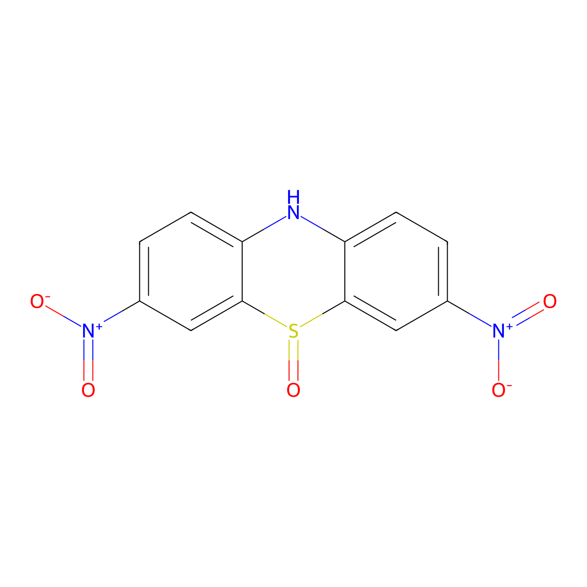 3,7-Dinitro-5-oxophenothiazine molecular structure, CAS 574-81-2