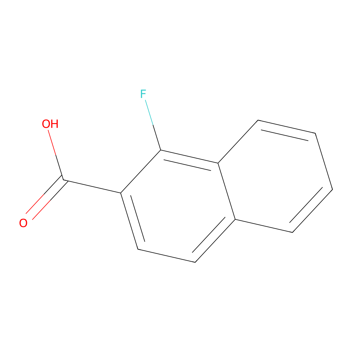 1-Fluoro-2-naphthalenecarboxylic acid molecular structure, CAS 574-97-0