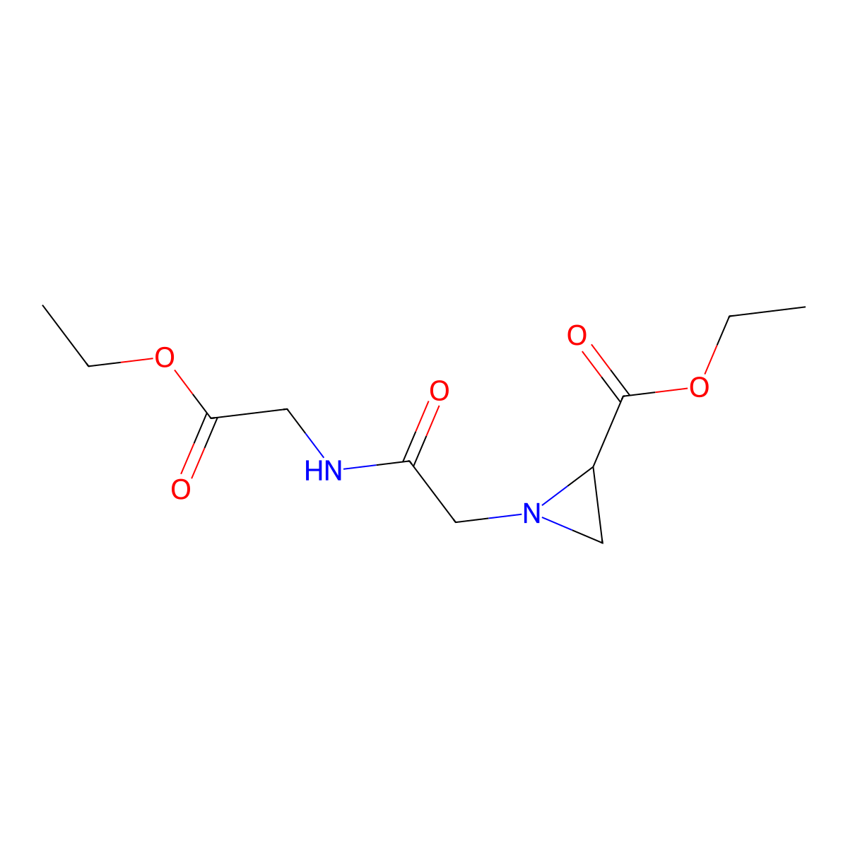 Ethyl 1-(ethoxycarbonylmethylcarbamoylmethyl)aziridine-2-carboxylate molecular structure, CAS 5740-25-0
