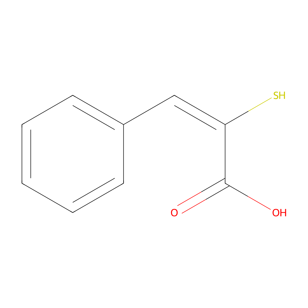 (2E)-3-phenyl-2-sulfanylprop-2-enoic acid molecular structure, CAS 5740-34-1