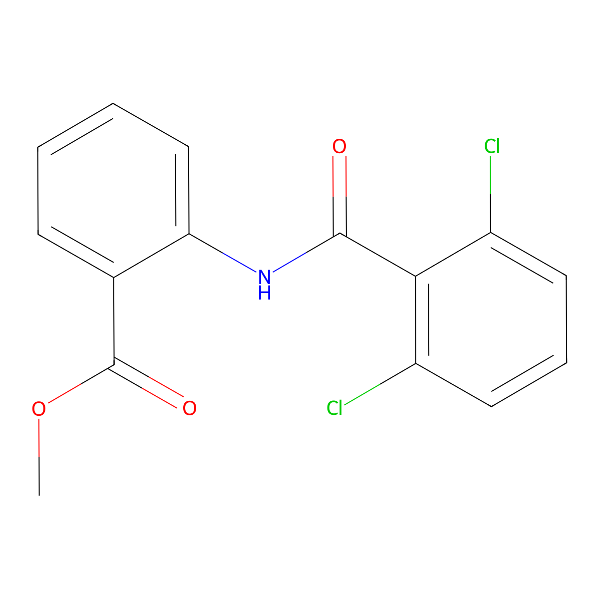 Methyl 2-[(2,6-dichlorobenzoyl)amino]benzoate molecular structure, CAS 5740-45-4