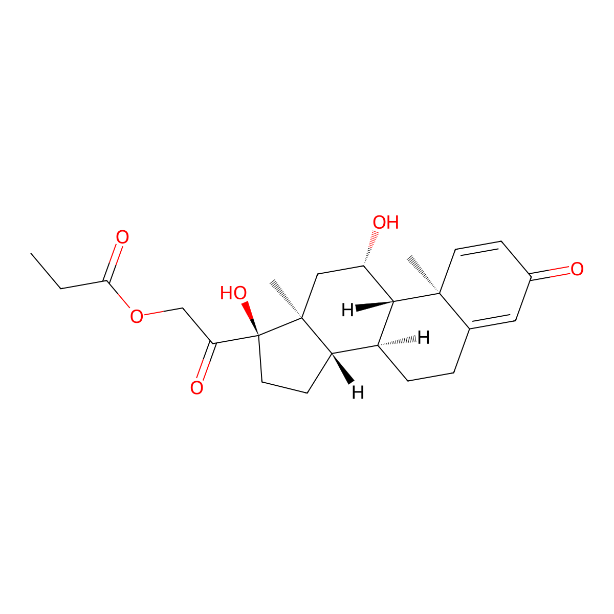 Prednisolone 21-propionate molecular structure, CAS 5740-62-5