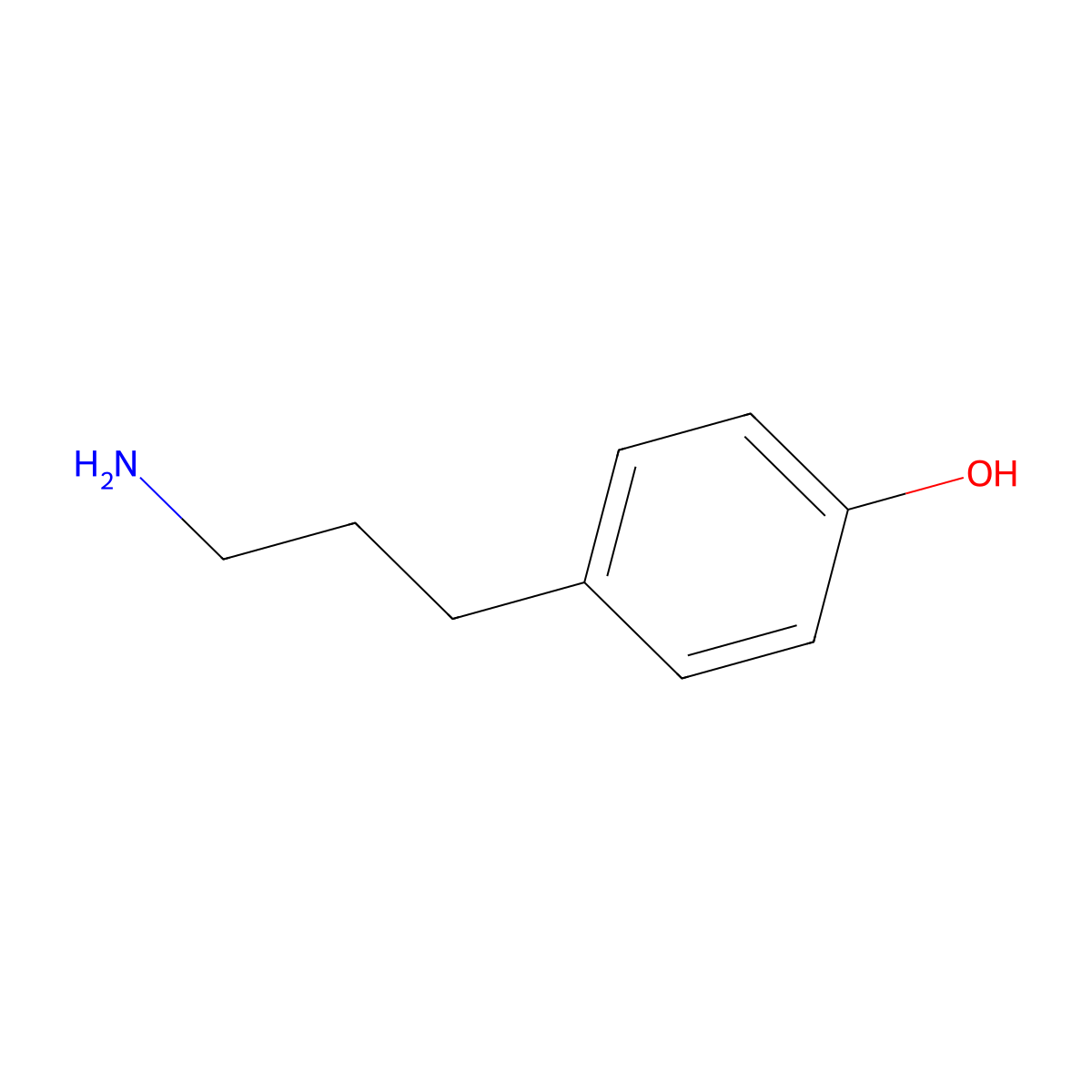 4-(3-Aminopropyl)phenol molecular structure, CAS 57400-89-2
