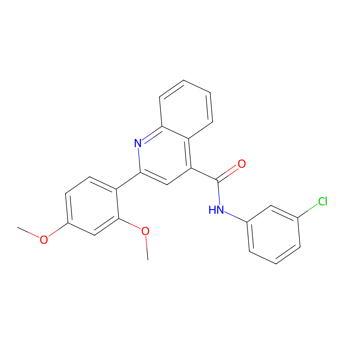 N-(3-chlorophenyl)-2-(2,4-dimethoxyphenyl)quinoline-4-carboxamide molecular structure, CAS 574006-17-0