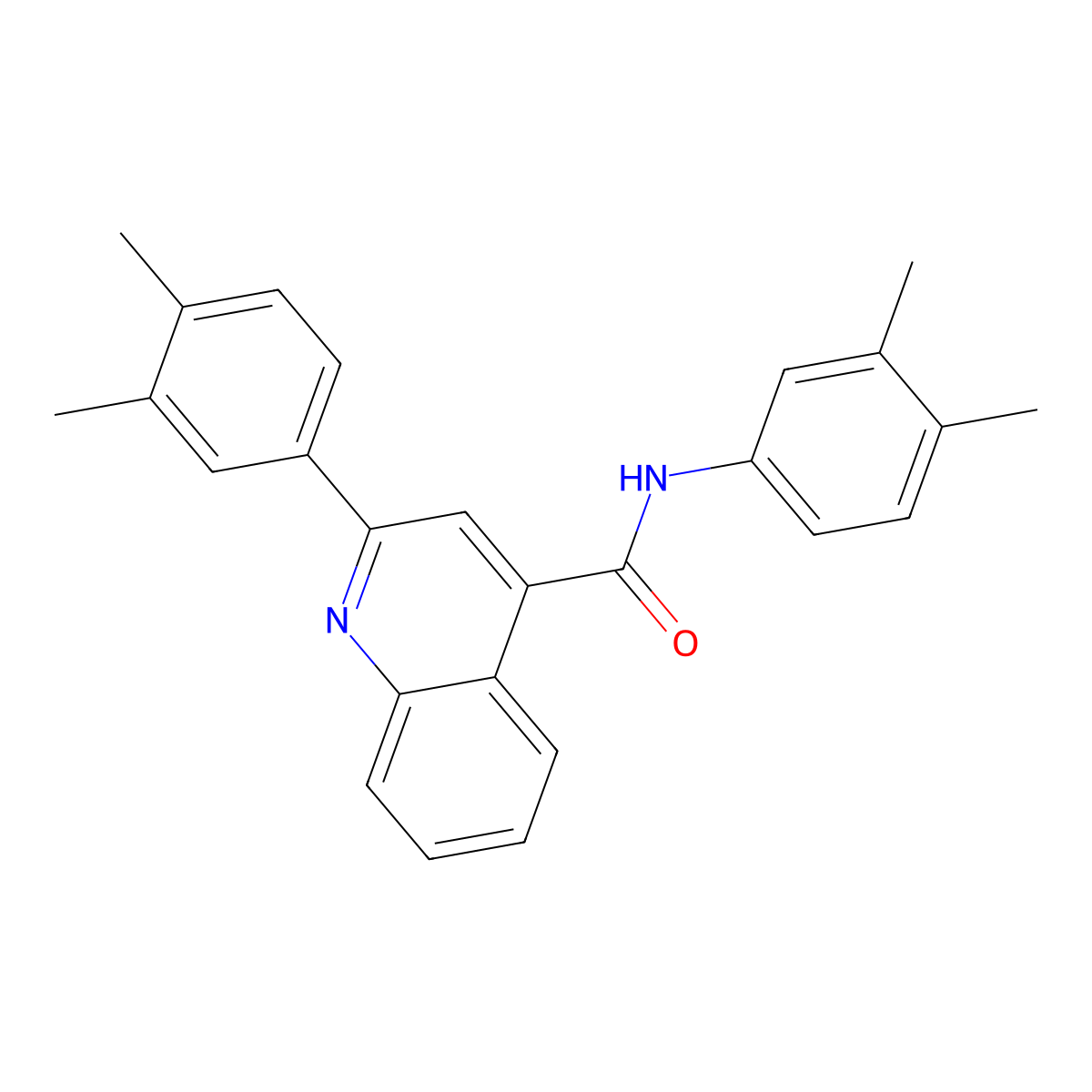 N,2-bis(3,4-dimethylphenyl)quinoline-4-carboxamide molecular structure, CAS 574007-34-4