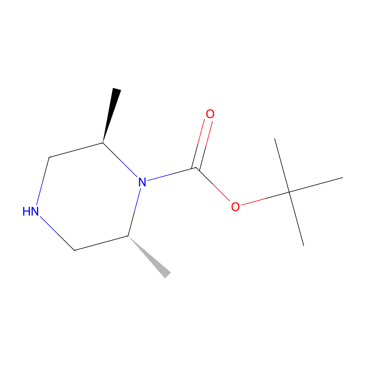 (2R,6R)-tert-Butyl 2,6-dimethylpiperazine-1-carboxylate molecular structure, CAS 574007-62-8