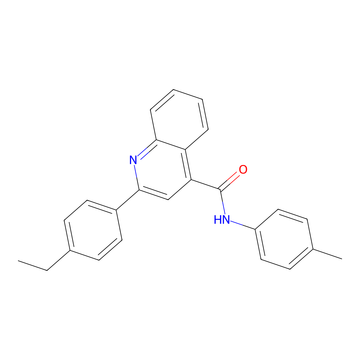 2-(4-ethylphenyl)-N-(4-methylphenyl)quinoline-4-carboxamide molecular structure, CAS 574007-79-7