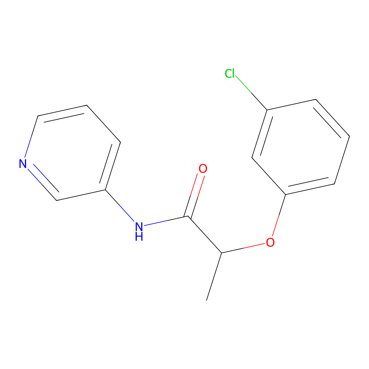 2-(3-chlorophenoxy)-N-pyridin-3-ylpropanamide molecular structure, CAS 574008-06-3
