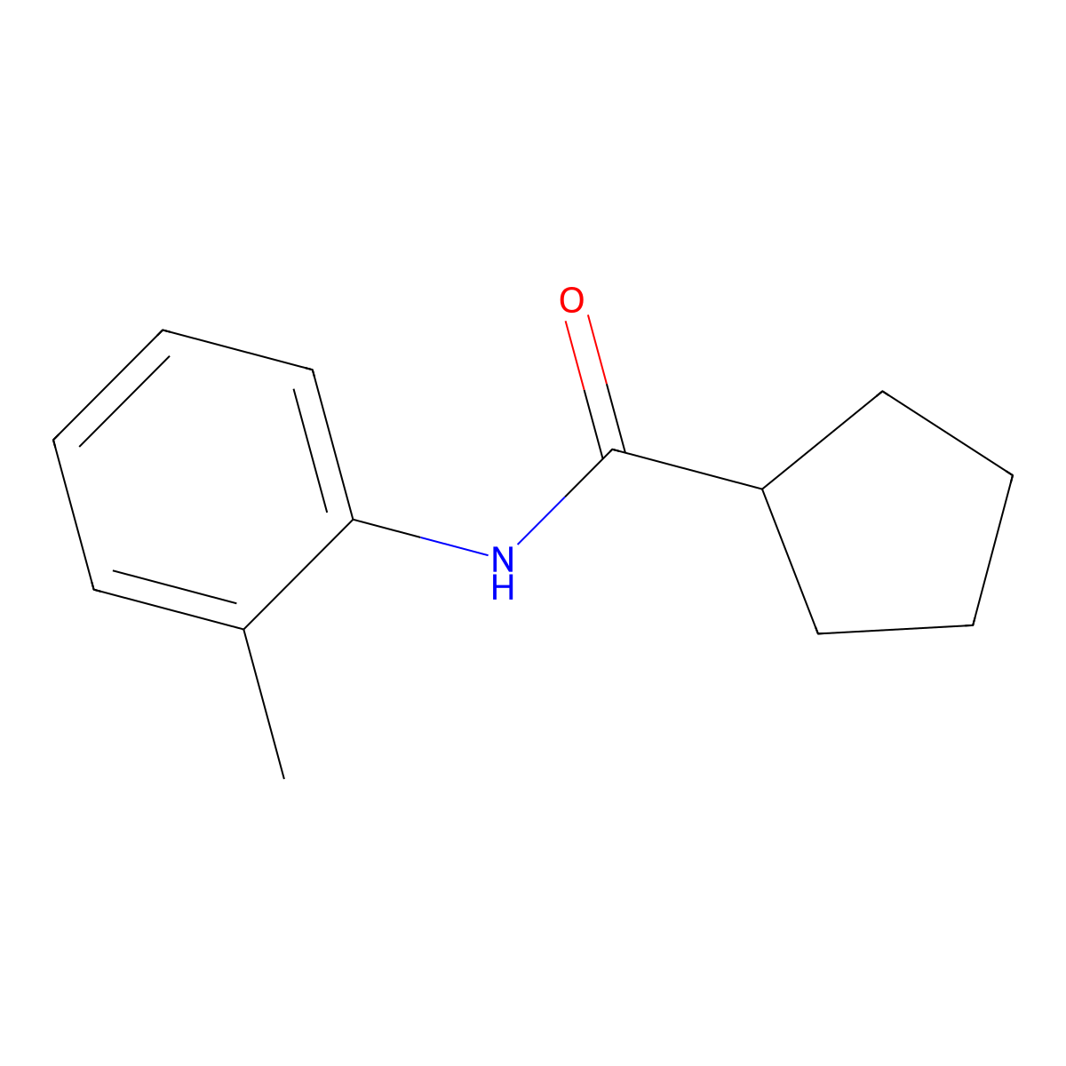 N-(2-methylphenyl)cyclopentanecarboxamide molecular structure, CAS 574008-18-7