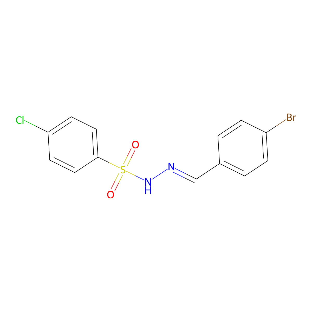 4-Chlorobenzenesulfonic acid 2-[(4-bromophenyl)methylene]hydrazide molecular structure, CAS 574009-99-7