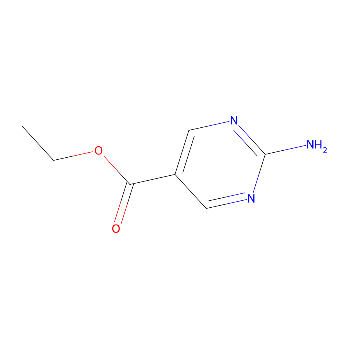 Ethyl 2-aminopyrimidine-5-carboxylate molecular structure, CAS 57401-76-0