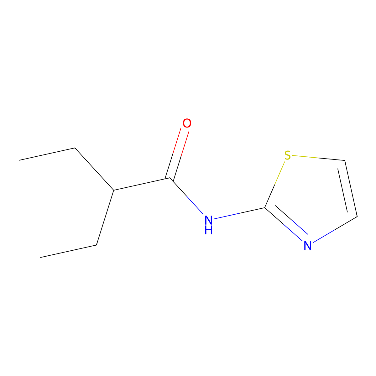 2-ethyl-N-(1,3-thiazol-2-yl)butanamide molecular structure, CAS 574011-44-2