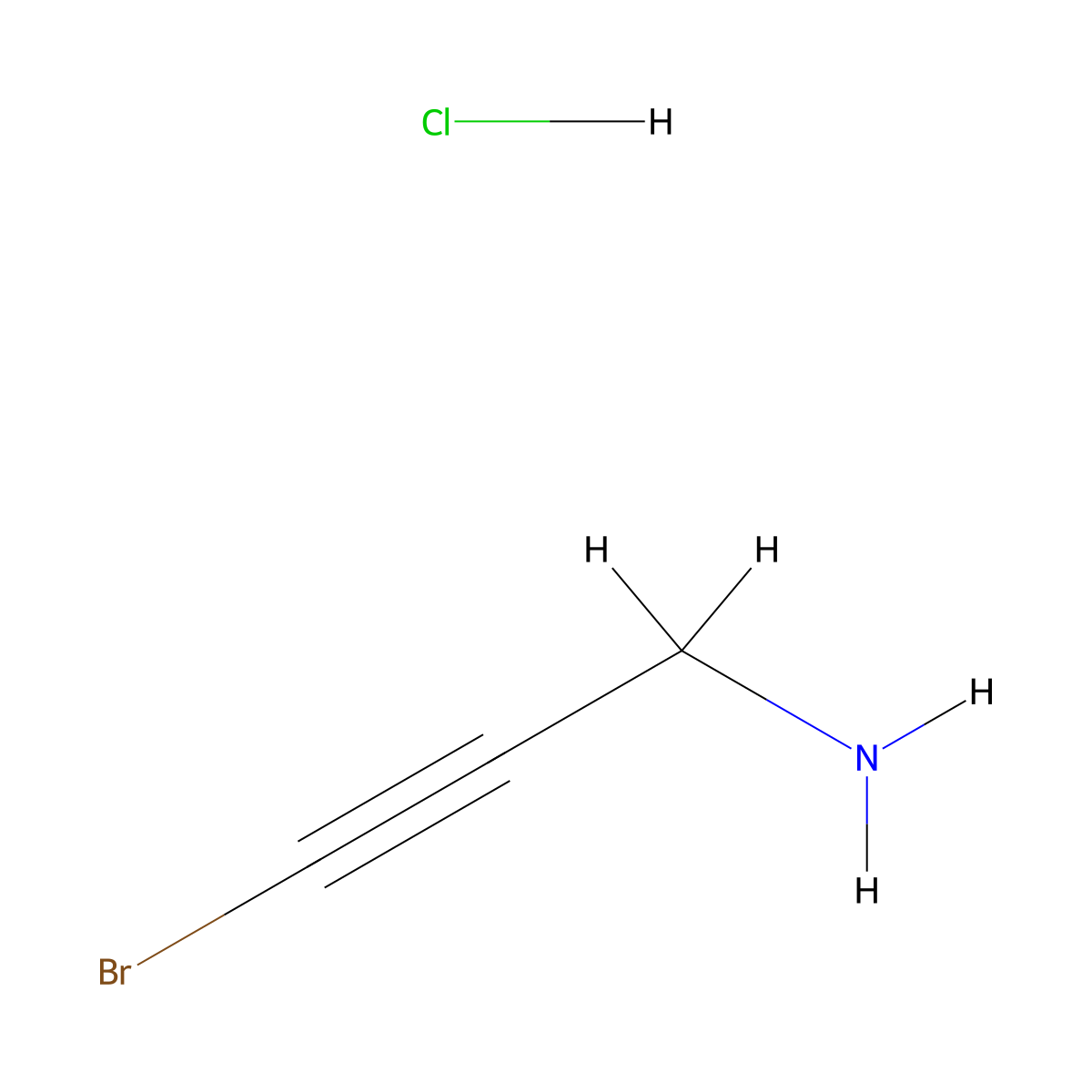 3-Bromoprop-2-yn-1-amine hydrochloride molecular structure, CAS 574011-83-9
