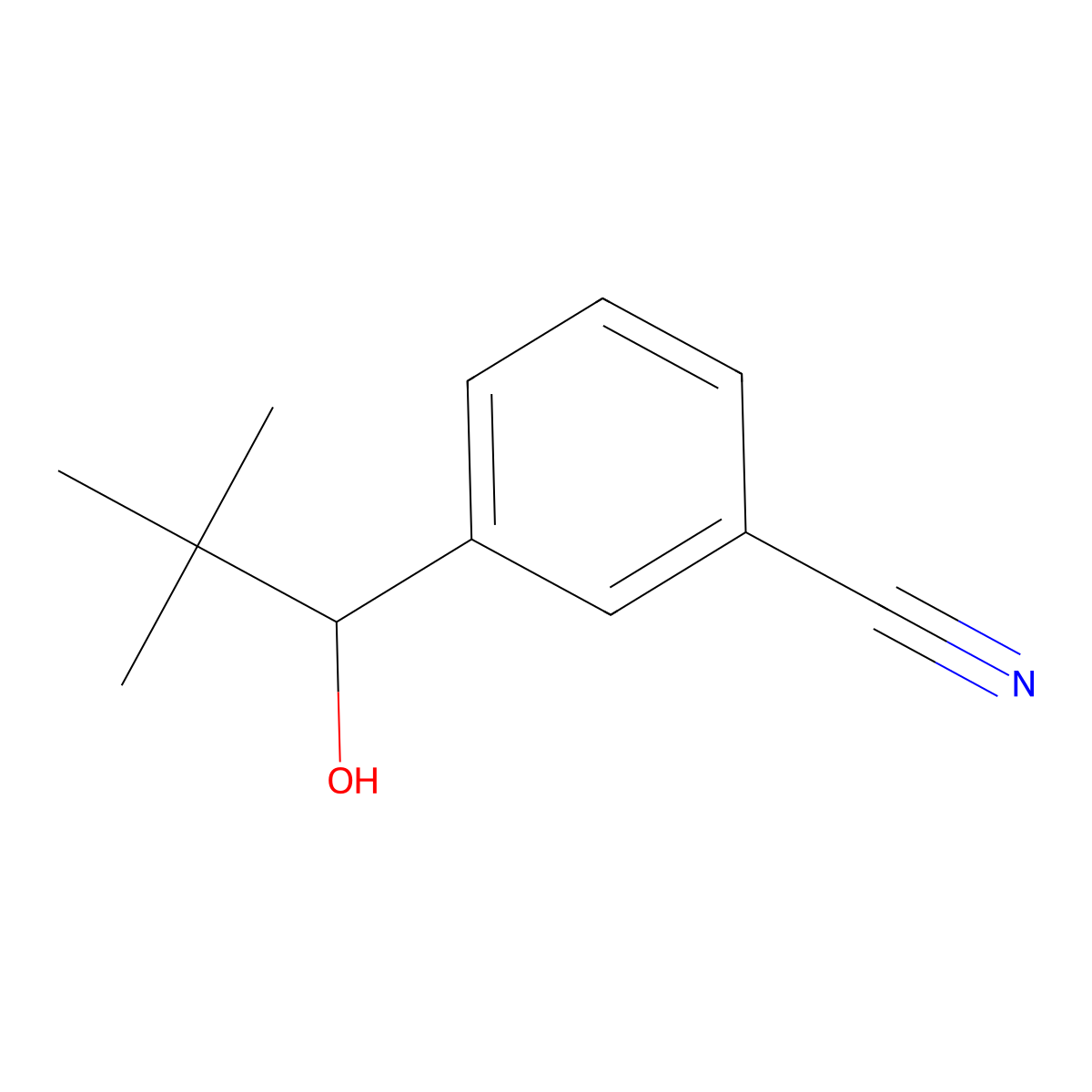 3-(1-Hydroxy-2,2-dimethylpropyl)benzonitrile molecular structure, CAS 574013-86-8
