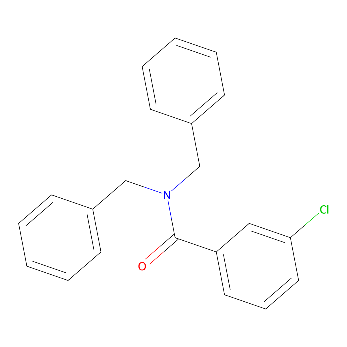 N,N-dibenzyl-3-chlorobenzamide molecular structure, CAS 57409-24-2