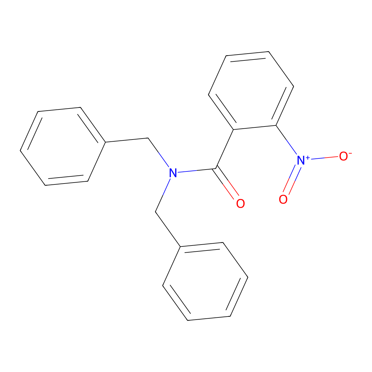 N,N-dibenzyl-2-nitrobenzamide molecular structure, CAS 57409-27-5