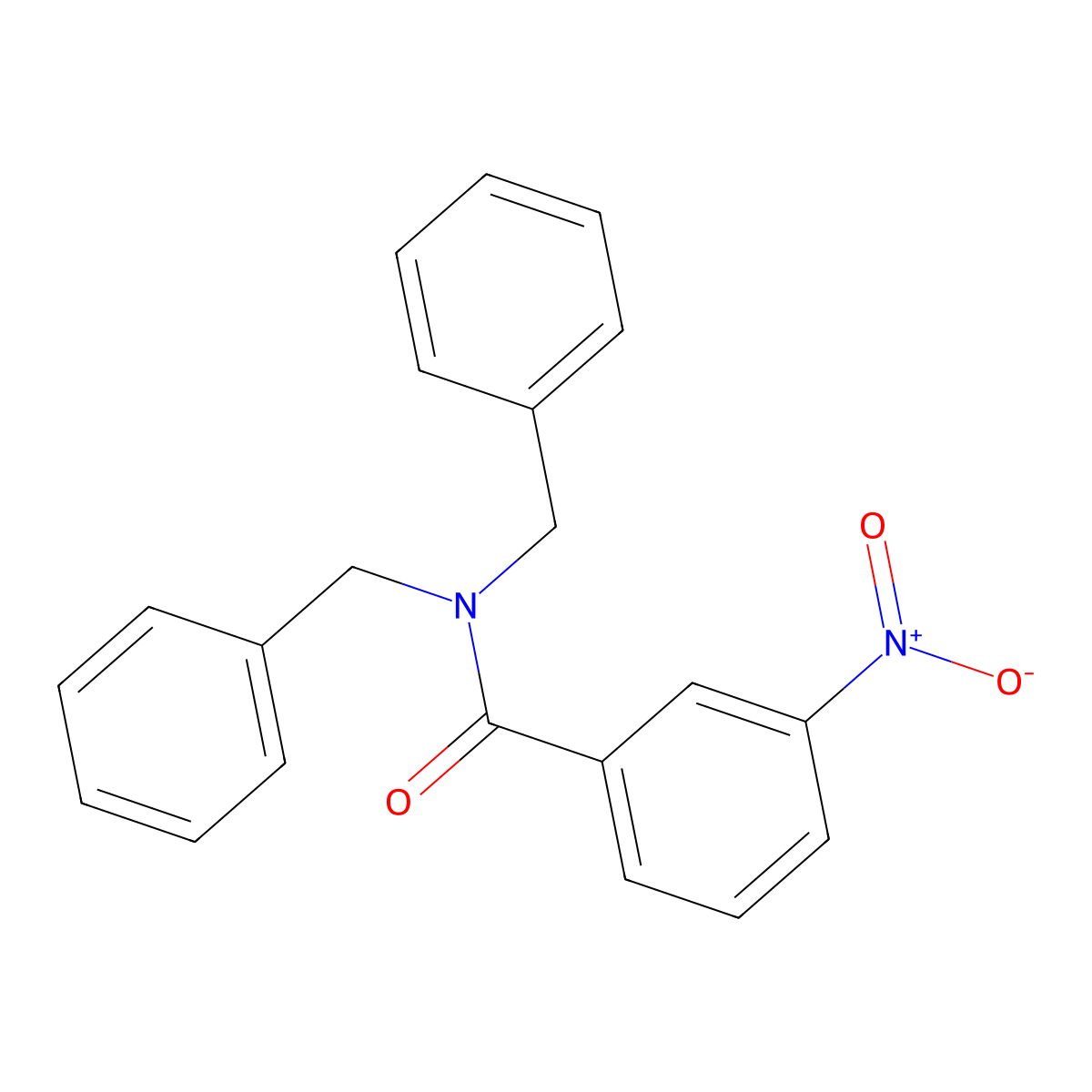 N,N-dibenzyl-3-nitrobenzamide molecular structure, CAS 57409-29-7