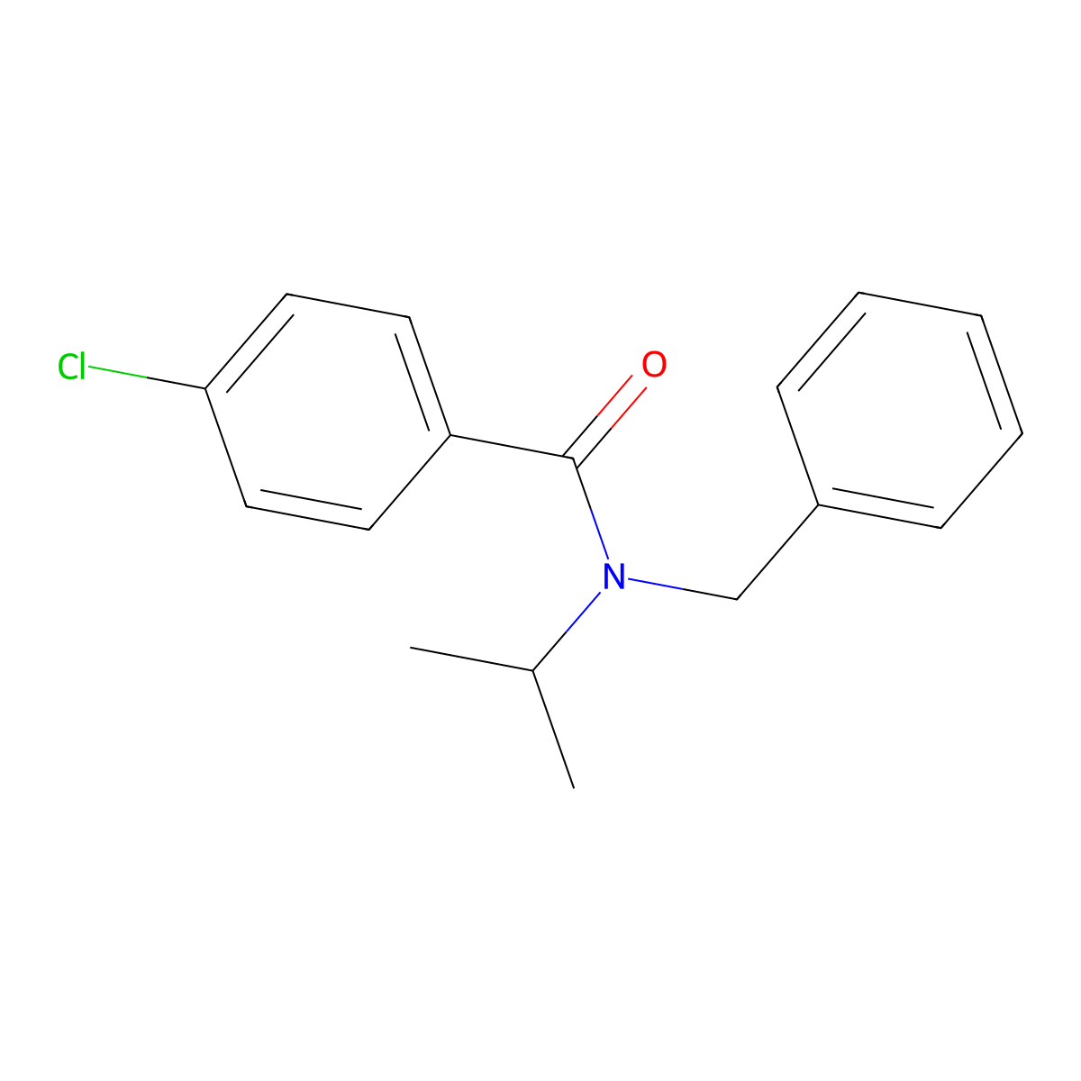 Benzamide, 4-chloro-N-(1-methylethyl)-N-(phenylmethyl)- molecular structure, CAS 57409-41-3