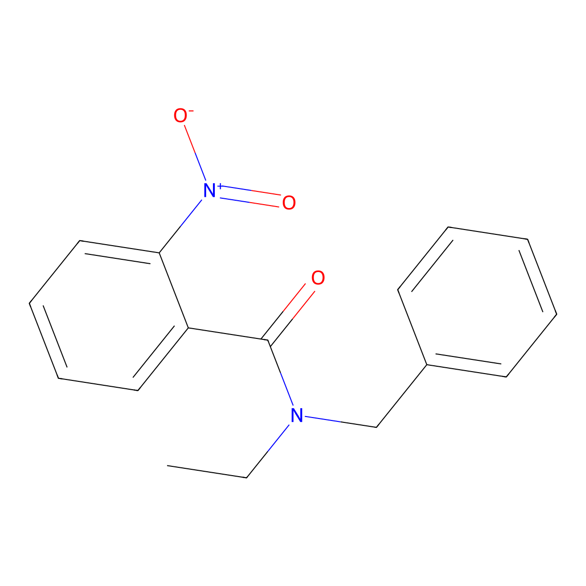 N-benzyl-N-ethyl-2-nitrobenzamide molecular structure, CAS 57409-44-6