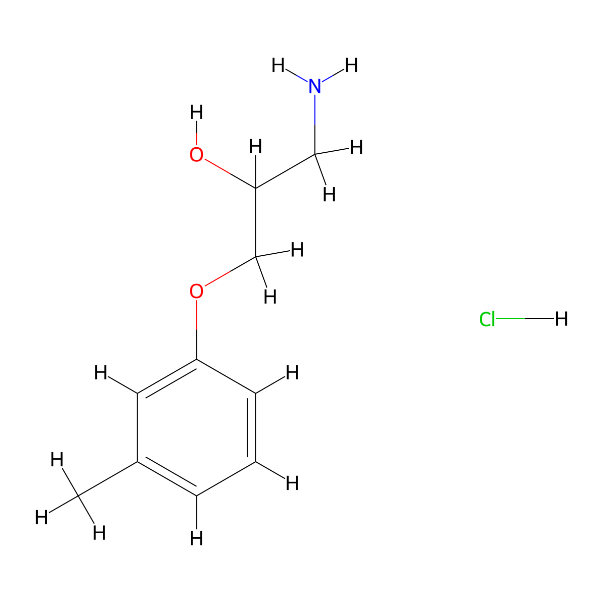1-Amino-3-(3-methylphenoxy)-2-propanol Hydrochloride molecular structure, CAS 5741-64-0