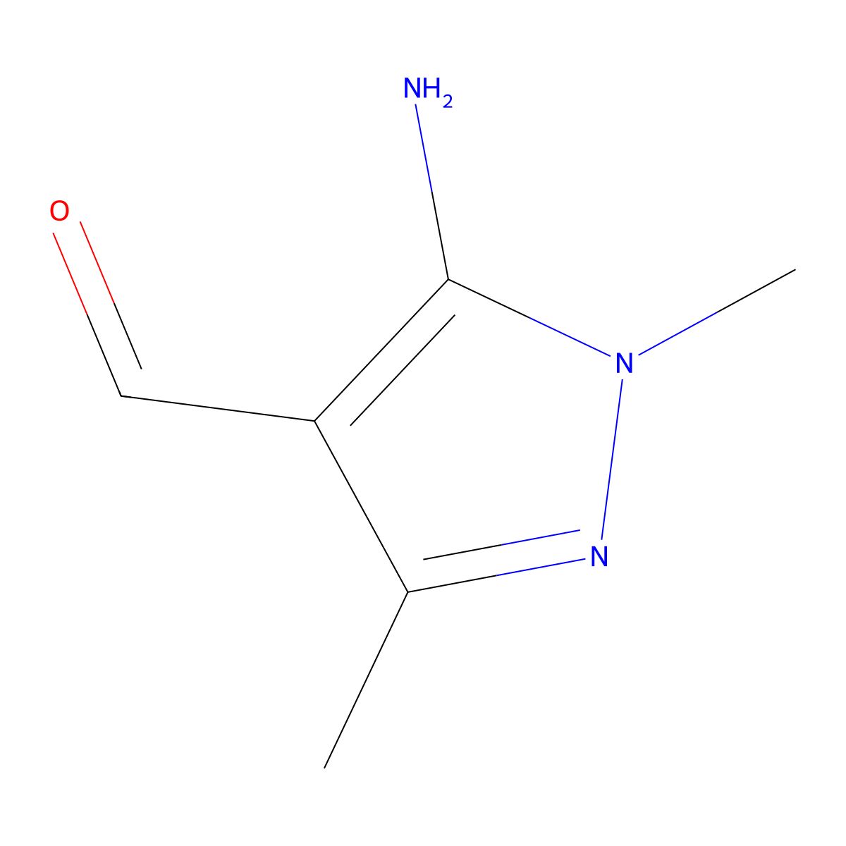 5-Amino-1,3-dimethylpyrazole-4-carbaldehyde molecular structure, CAS 57411-70-8