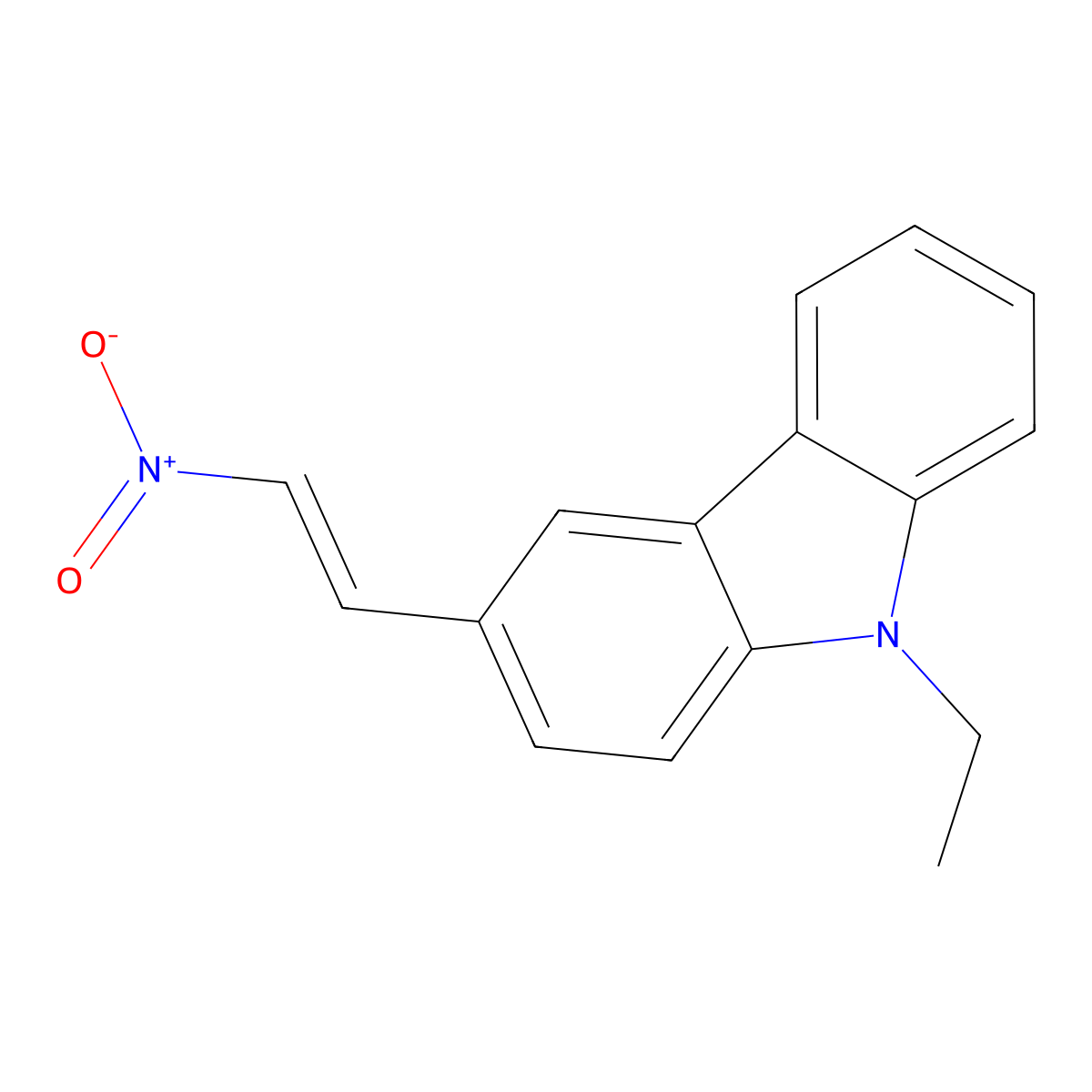 9H-carbazole,9-ethyl-3-(2-nitroethenyl)- molecular structure, CAS 57412-02-9