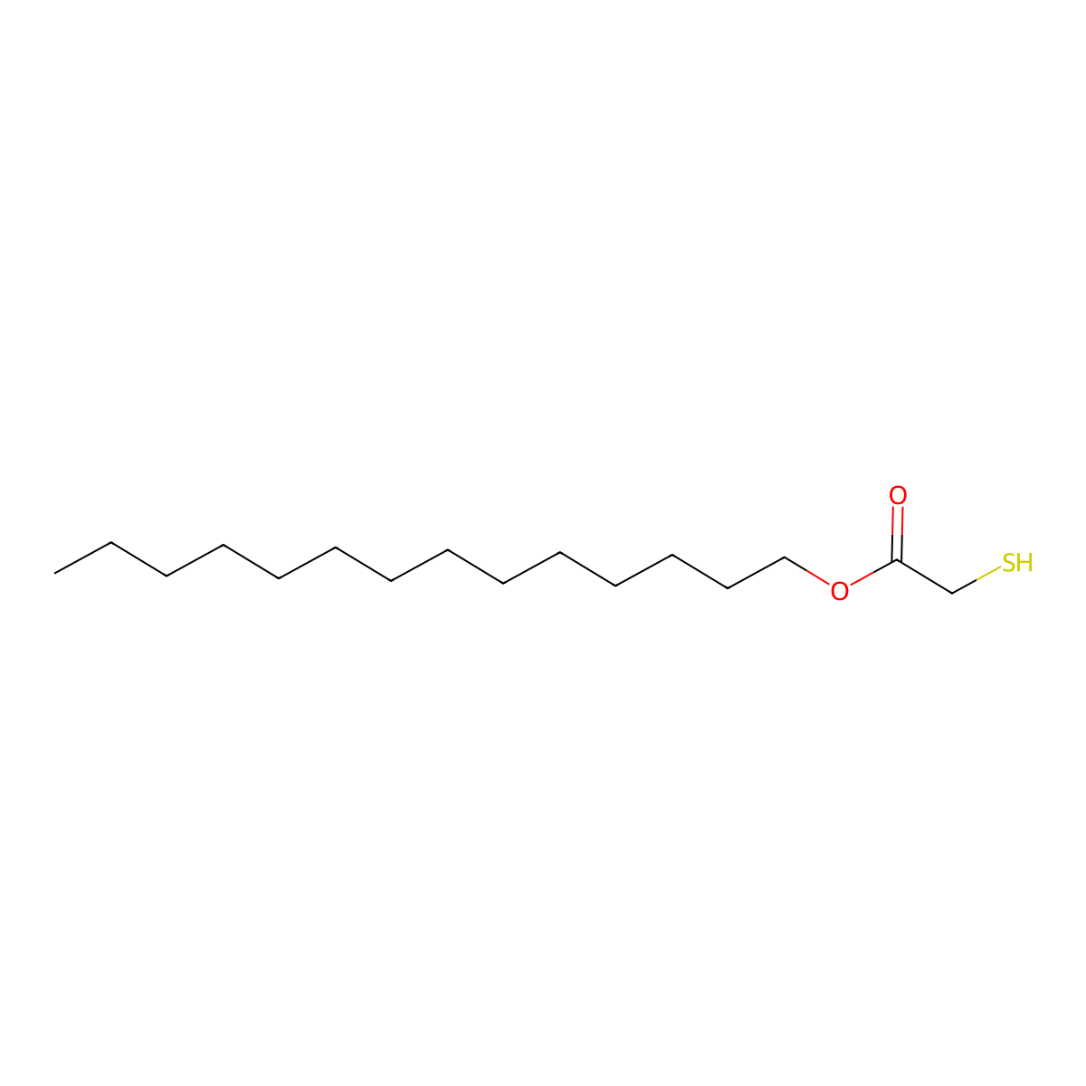 Tetradecyl mercaptoacetate molecular structure, CAS 57414-16-1