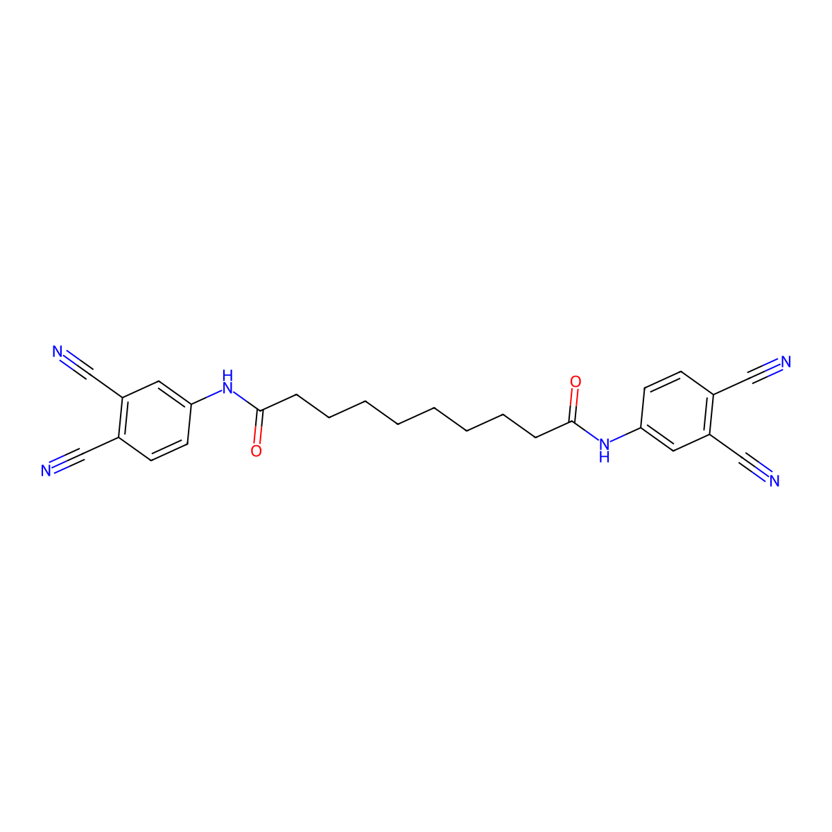 Decanediamide, N1,N10-bis(3,4-dicyanophenyl)- molecular structure, CAS 57414-42-3