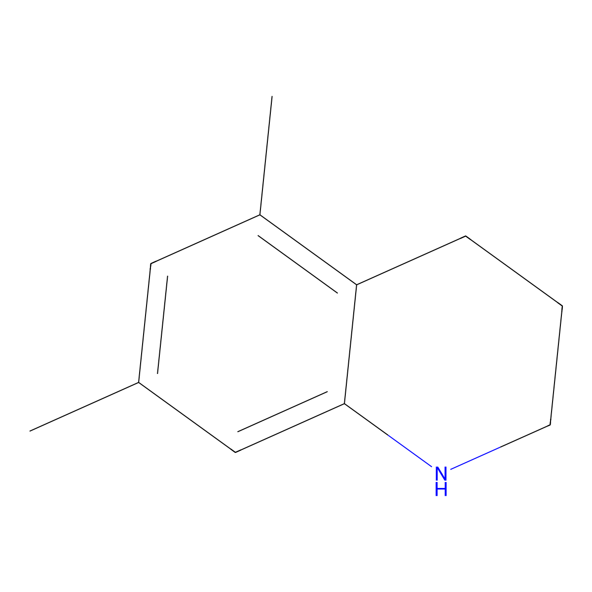 5,7-Dimethyl-1,2,3,4-tetrahydroquinoline molecular structure, CAS 57414-68-3