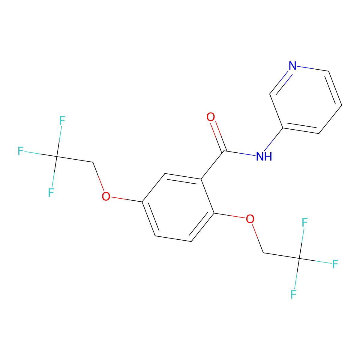 N-(Pyridin-3-yl)-2,5-bis(2,2,2-trifluoroethoxy)benzamide molecular structure, CAS 57415-38-0