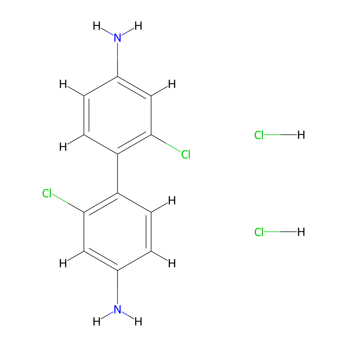 2,2'-Dichlorobenzidine dihydrochloride molecular structure, CAS 5742-07-4
