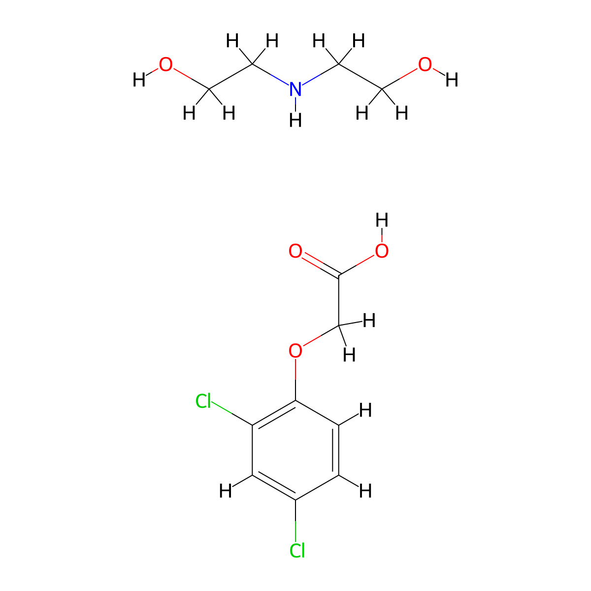 2,4-D-diolamine molecular structure, CAS 5742-19-8