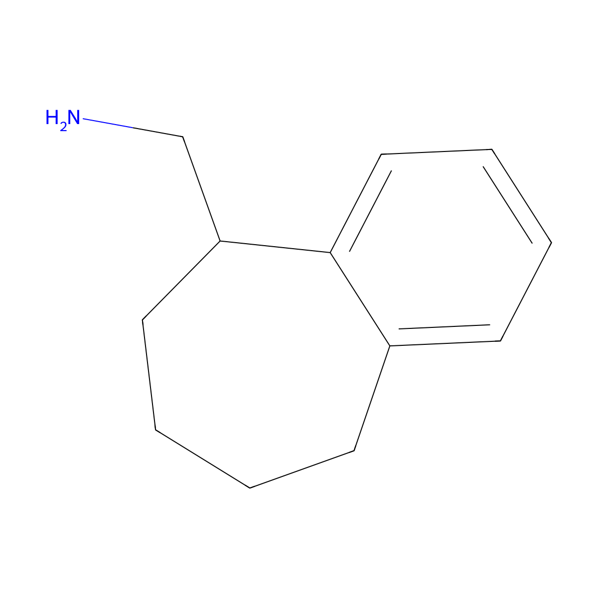 1-{6,7,8,9-tetrahydro-5H-benzo[7]annulen-5-yl}methanamine molecular structure, CAS 57421-34-8