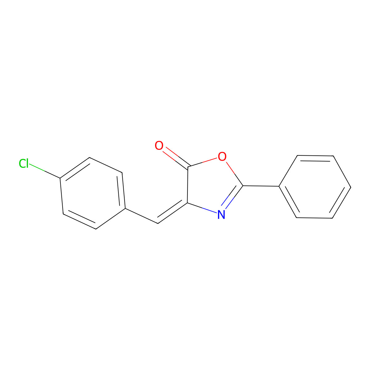 4-(4-Chlorobenzylidene)-2-phenyl-1,3-oxazol-5(4h)-one molecular structure, CAS 57427-77-7